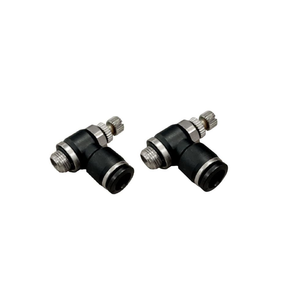 2 Válvula Reguladora De Fluxo 3/8x8mm Bsp Cilindro Pneumático 2 unidades
