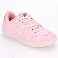 Tênis Infantil Menina Kidy Hype Luz Led Canal da Belinha Nude Rosa Confortável Casual Moderno