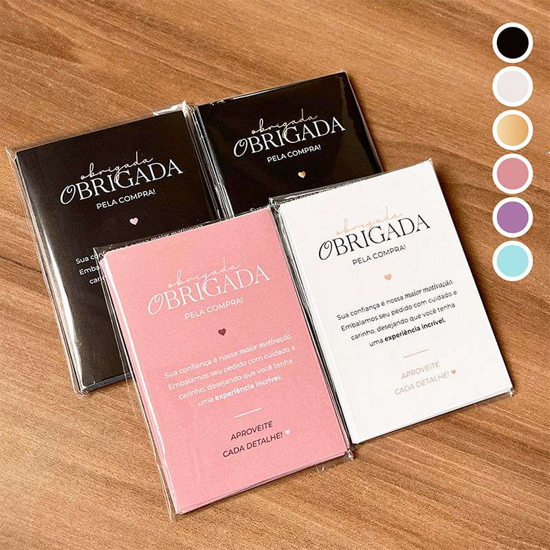 Folheto Panfleto de Agradecimento ao Cliente 10x7cm - Obrigada pela compra! em Oferta na Shopee