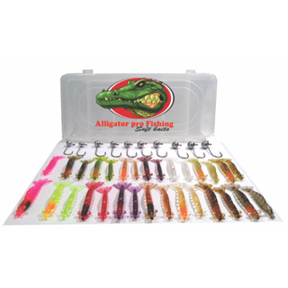 Camarões Artificiais Kit Peva 41 pç - sendo  30 Camarões+10 Jigs + Estojo  - PROMOÇÃO ( leia descrição) em Oferta na Shopee