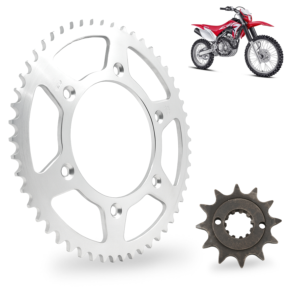 Kit Coroa e Pinhão CRF250F Coroa 50 Dentes e Pinhão 12 Dentes Aço 1045