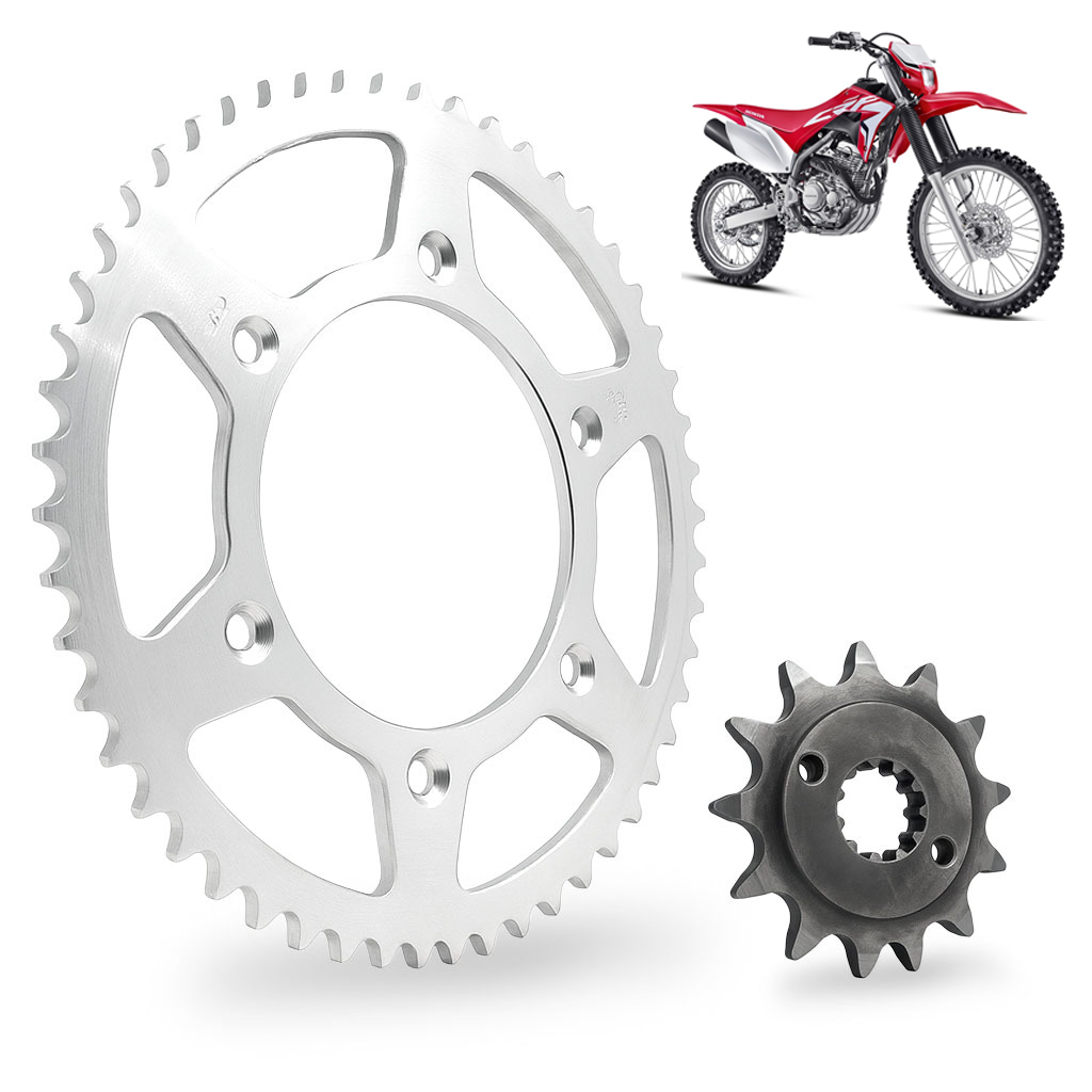 Kit Coroa e Pinhão CRF250F Coroa 50 Dentes e Pinhão 13 Dentes Aço 1045