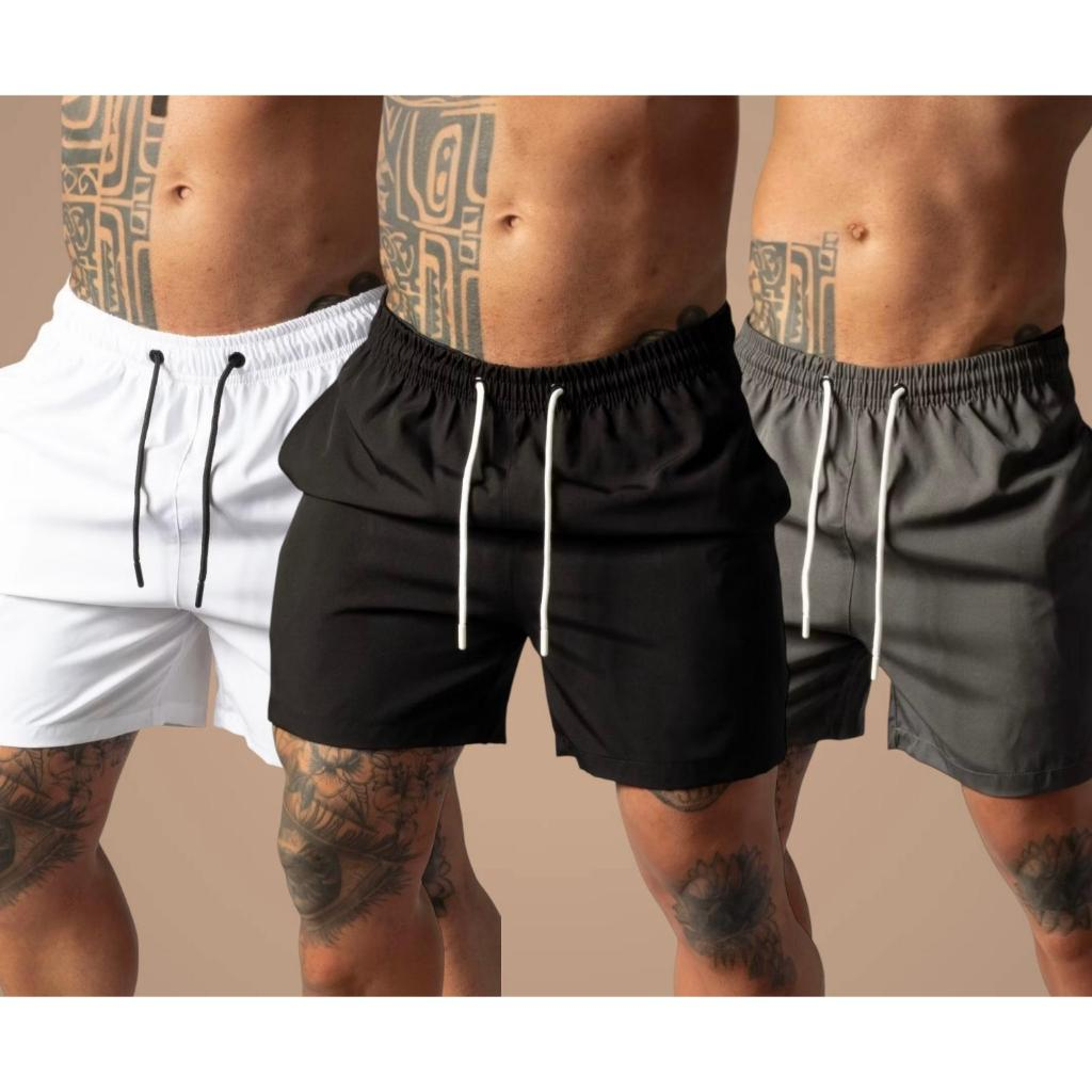 Kit 2 Short Elastano Tactel Confortável – Bolsos Laterais + Cós com Cordão