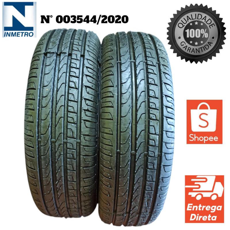 02 Pneu Aro 14 185/70 R14 remold Com selo de Inmetro Linha Premium Borracha reforçada