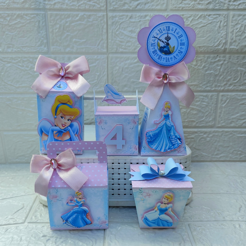 kit caixas Cinderela Personalizado/Lembrancinha para festa/aniversário/completo