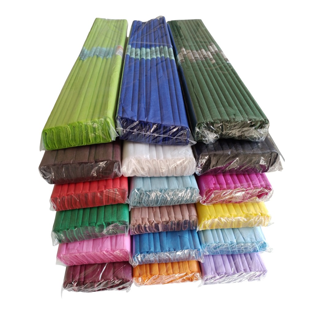 PAPEL CREPOM 48 CM X 2 METROS PACOTE COM 10 ROLOS