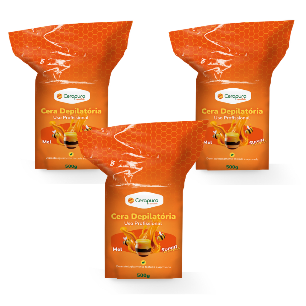 Kit com 3 Cera Mel Cerapura (1,5kg de cera)