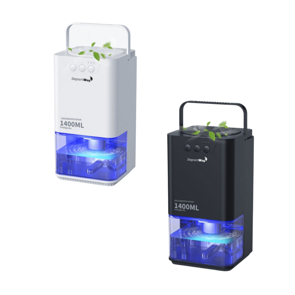 Desumidificador de Ar Com LED 1400ml Importway Bivolt Branco/Preto 36W