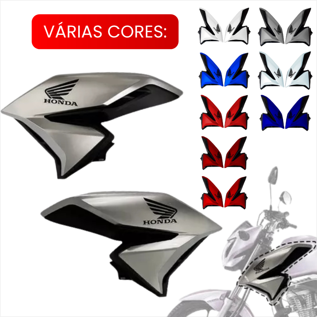 Carenagem Par Aba Asa Tanque Honda Cg Titan 160 Preto Branco Prata Vermelho 2022 2023 2024 em Oferta na Shopee