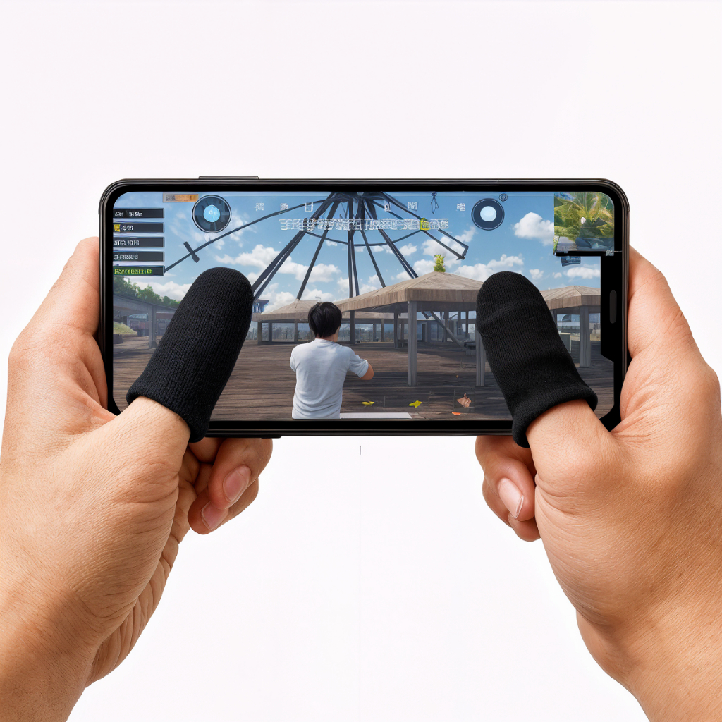 Kit Gatilho Para Celular Controle Botão Gatilho L1 R1 Pubg + Luva De Dedo Gamer Anti Suor