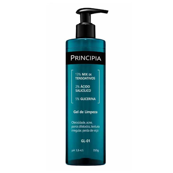 Gel de Limpeza Facial Principia GL-01 350g com Ácido Salicílico e Glicerina em Oferta na Shopee