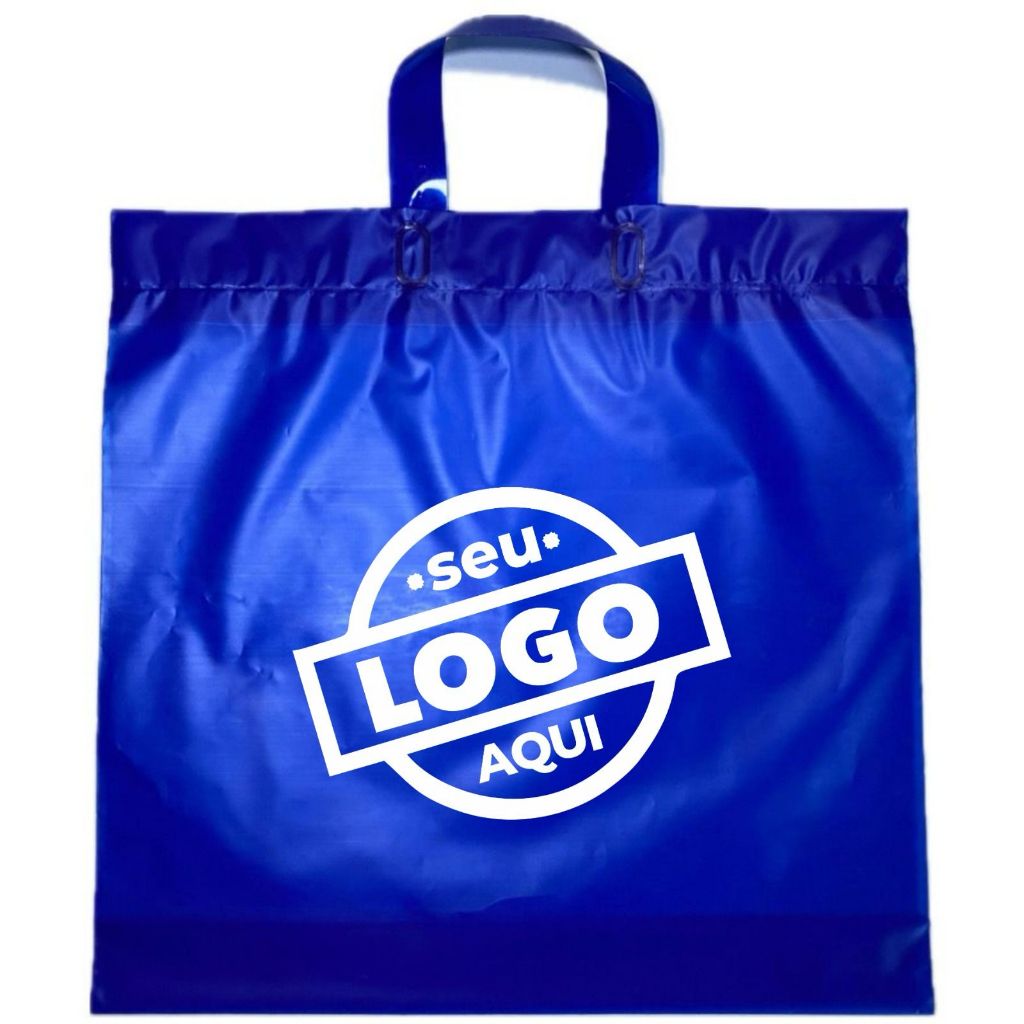 Sacola Alça Fita 40x50 Personalizada COM O SEU LOGO - 100/250/500 unidades em Oferta na Shopee