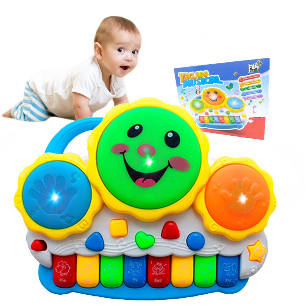 Teclado Piano Musical Bebê Brinquedo Infantil Divertido Drum em Oferta na Shopee