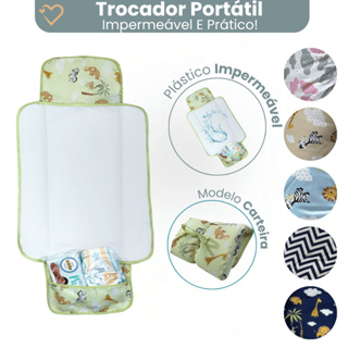 Trocador De Fralda Portátil Impermeável Dobrável Lindas Estampas Menino Menina em Oferta na Shopee