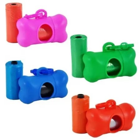 Kit Cata Caca - Ossinho Com 2 Refil - Saquinhos de Lixo para Pet Cachorro/Gato Biodegradavel.