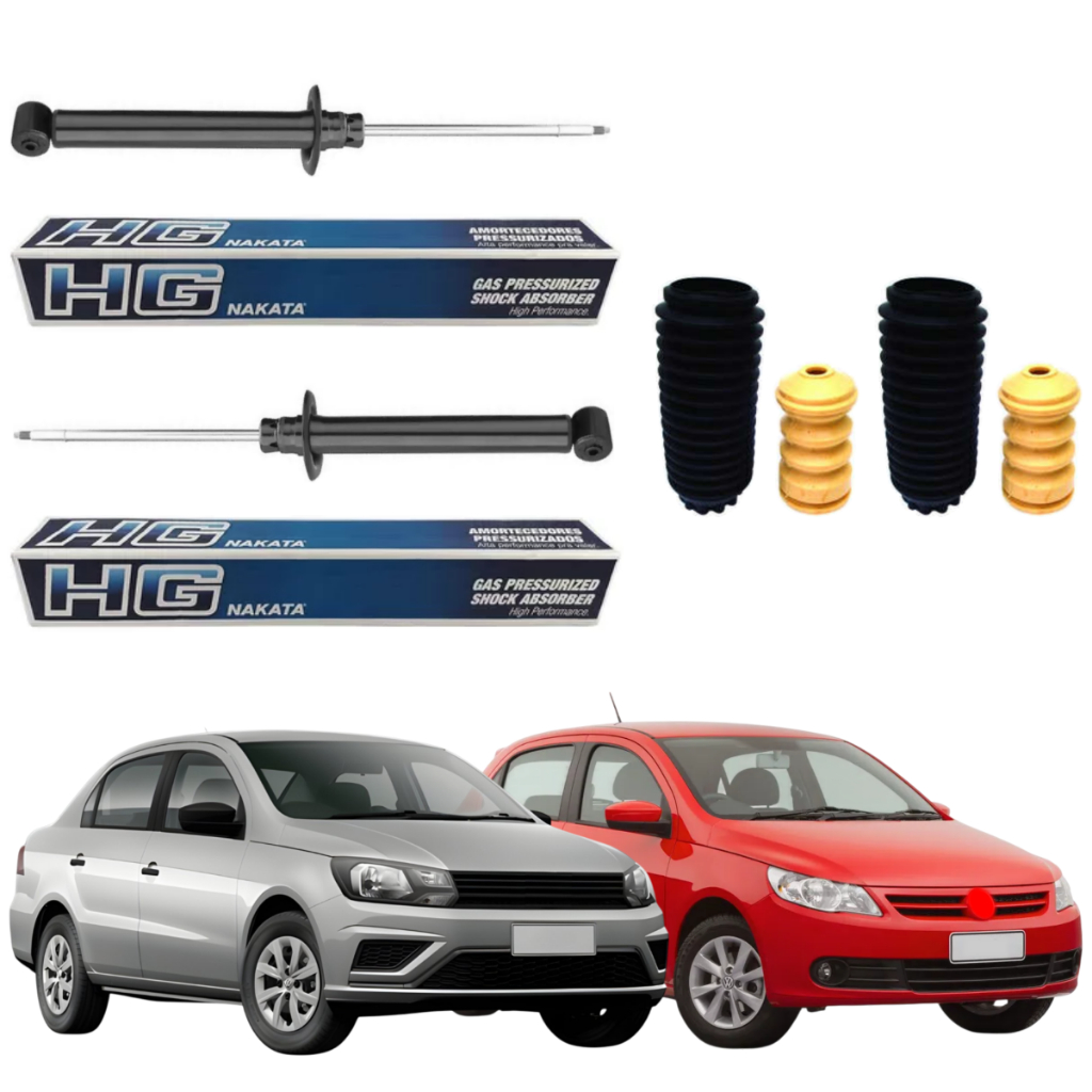 PAR AMORTECEDOR TRASEIRO GOL E VOYAGE G5 G6 G7 2008 A 2023 ORIGINAL NAKATA + KITS