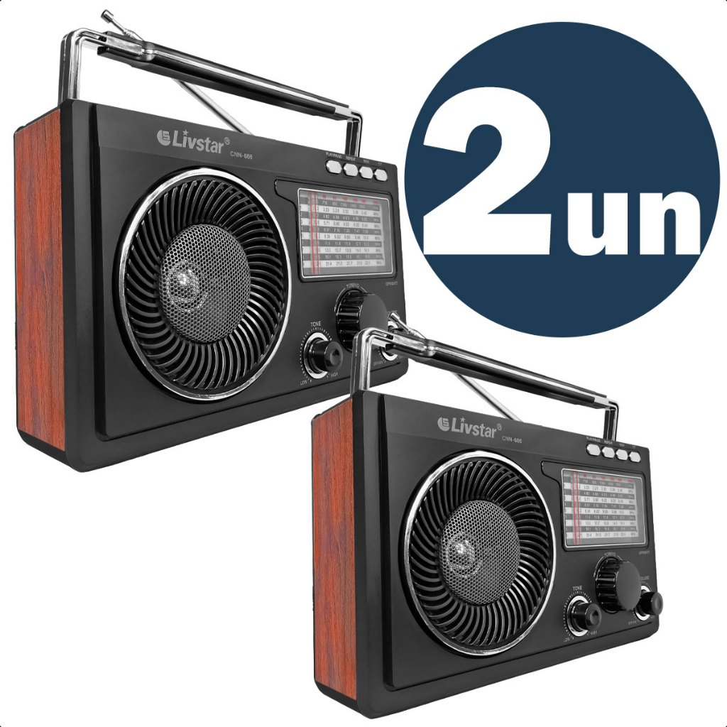 Radio Retro Am Fm Portatil Vintage Recarregavel Analogico Bluetooth Rural Bivolt