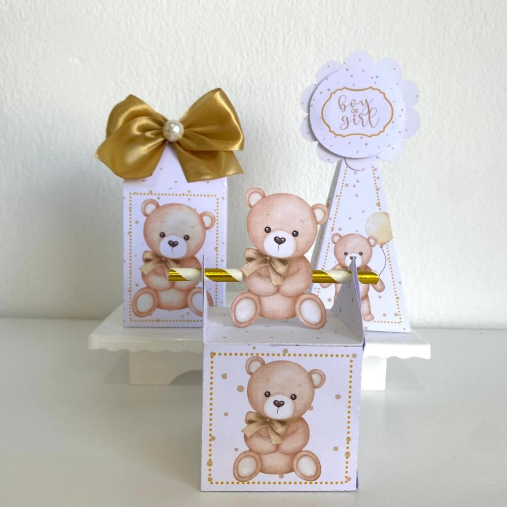 Kit Caixinhas Personalizadas Tema CHÁ REVELAÇÃO Boy Girl | Nome  | Lembrancinha Festa Infantil |