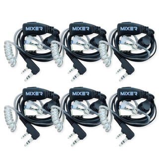 Fone para Rádio Comunicador compatível com Baofeng 777s Uv5r Intelbras Rc3002, In-Ear, Silicone, Preto, Com Fio, 6 Unid
