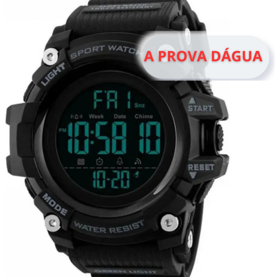 Relógio Masculino Esportivo Skmei 1384 Preto Digital Borracha