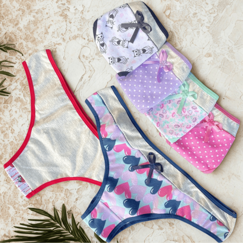 Kit Calcinha Algodão Tanga Estampadas Roupa Intima Confortavel Cotton Feminina