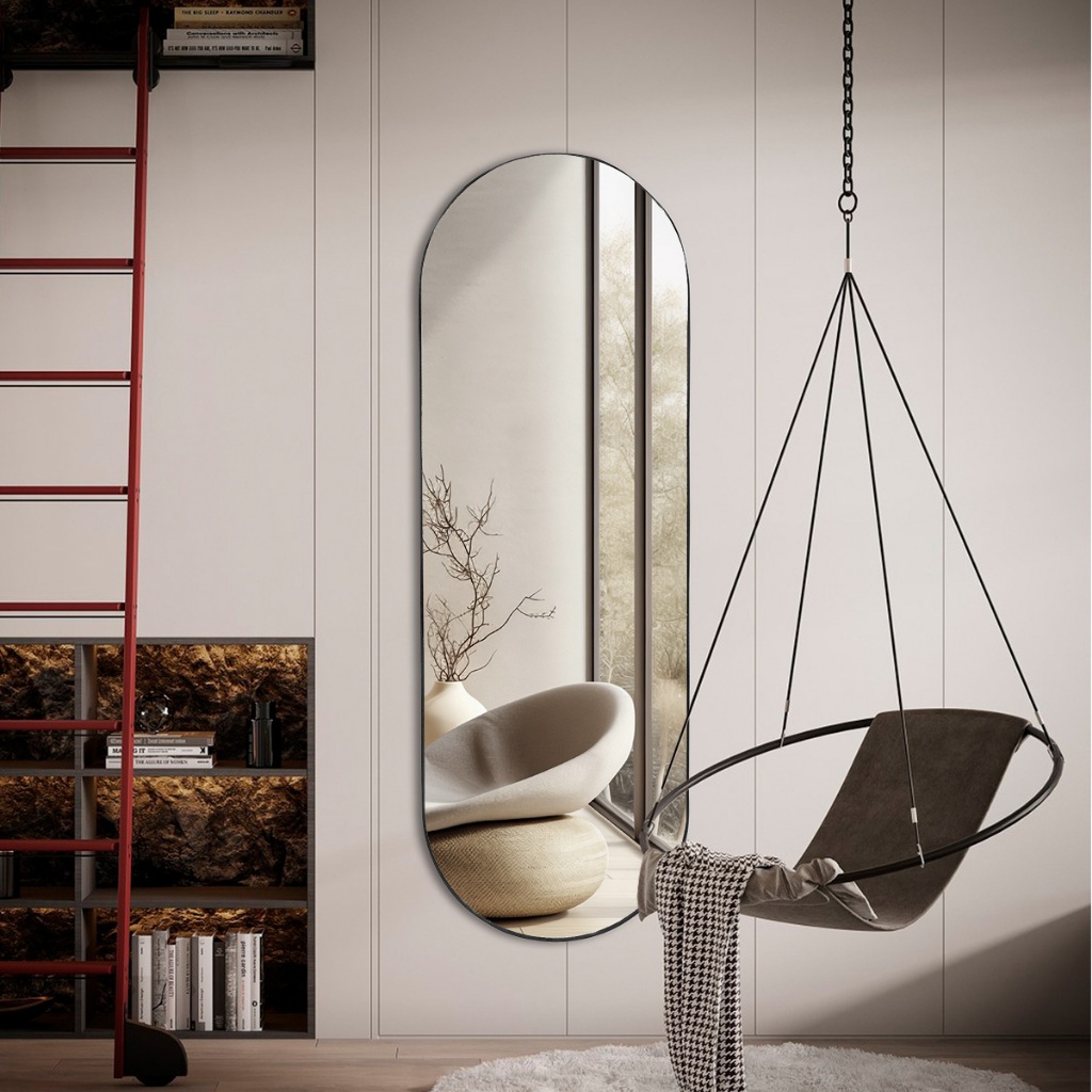 Espelho para Casa Moderna Modelo Pilula de Parede Achadinho Grande Maquiagem Bancada 110x50cm em Oferta na Shopee