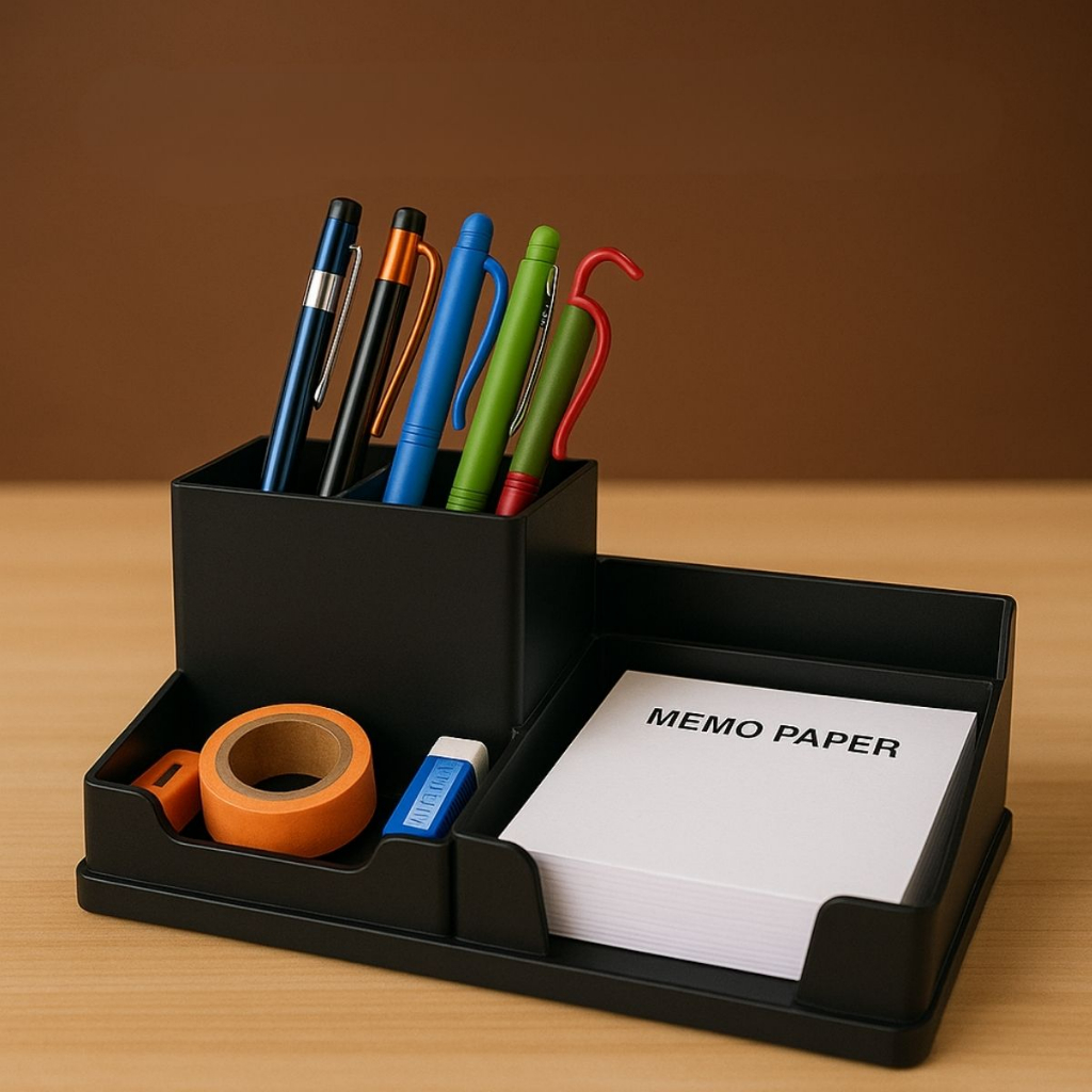 Organizador de Mesa Porta Treco Caneta Lápis Escritório 5 Compartimentos Multiuso Branco em Oferta na Shopee