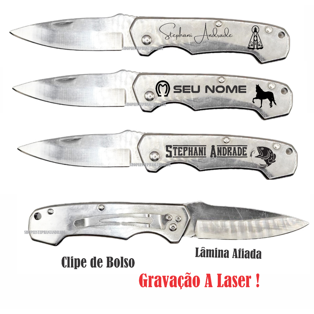 Canivete de Bolso Personalizado Seu Nome e Imagem em Oferta na Shopee