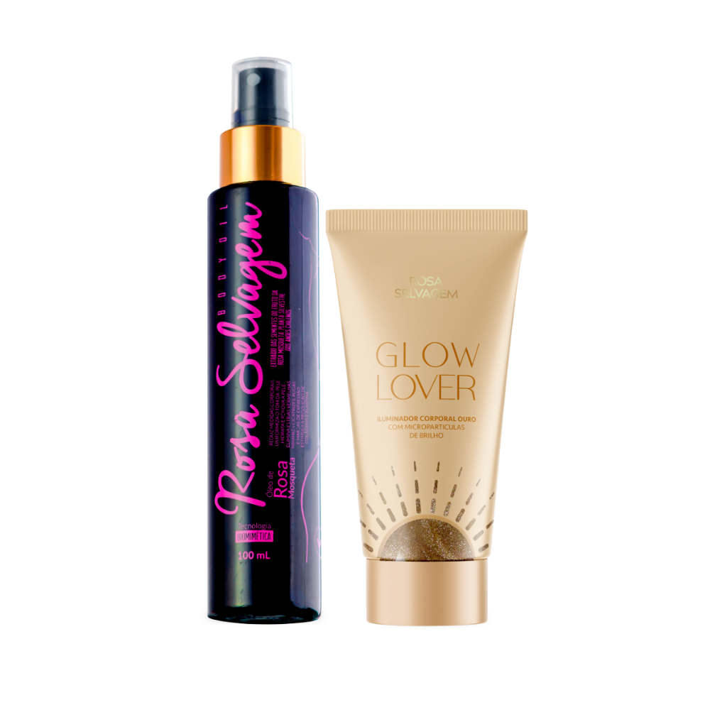 Brilho selvagem - 1 óleo + iluminador ouro em Oferta na Shopee