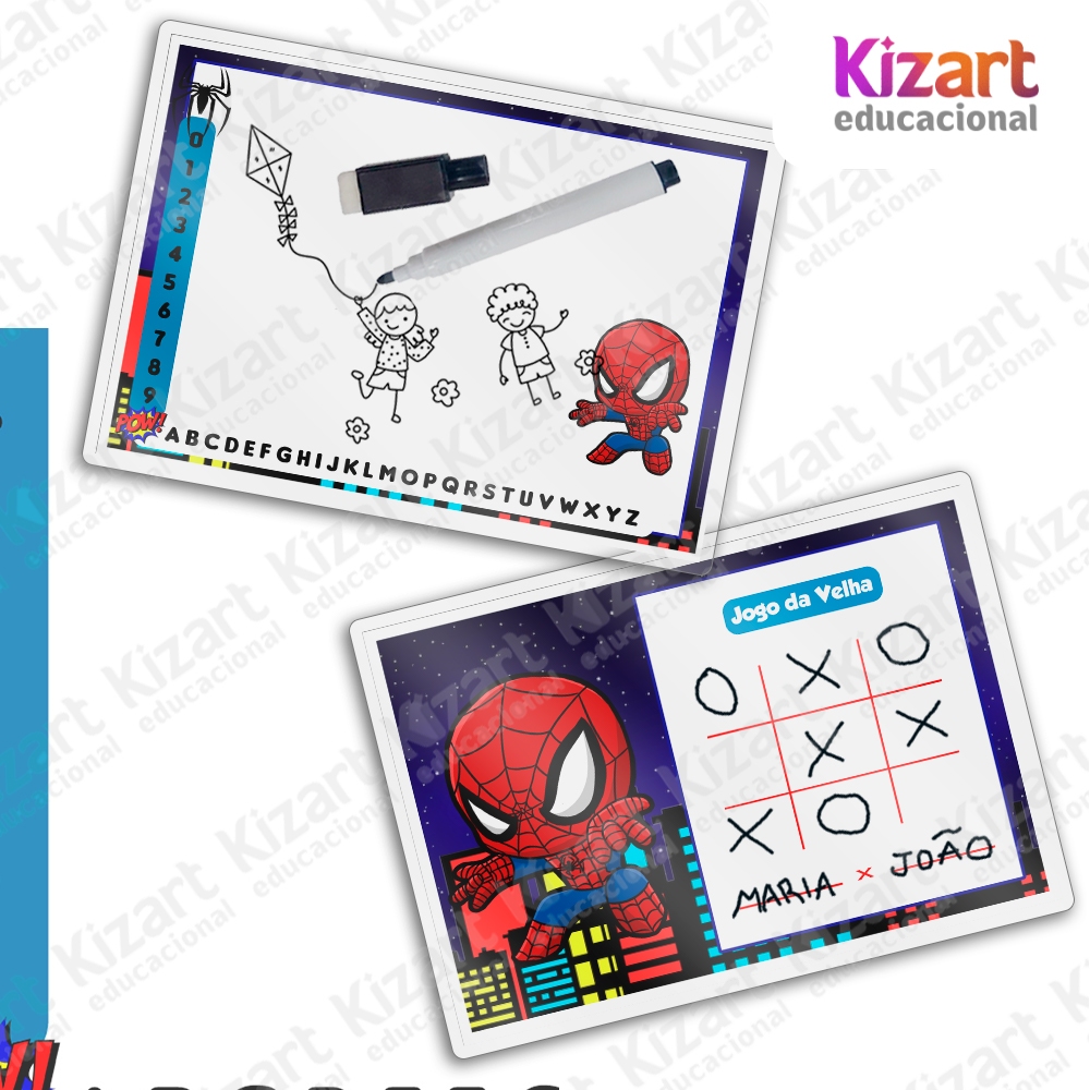 Lousa Mágica + Caneta Com Apagador Lembrancinha Festa Infantil Tema Homem Aranha Baby em Oferta na Shopee