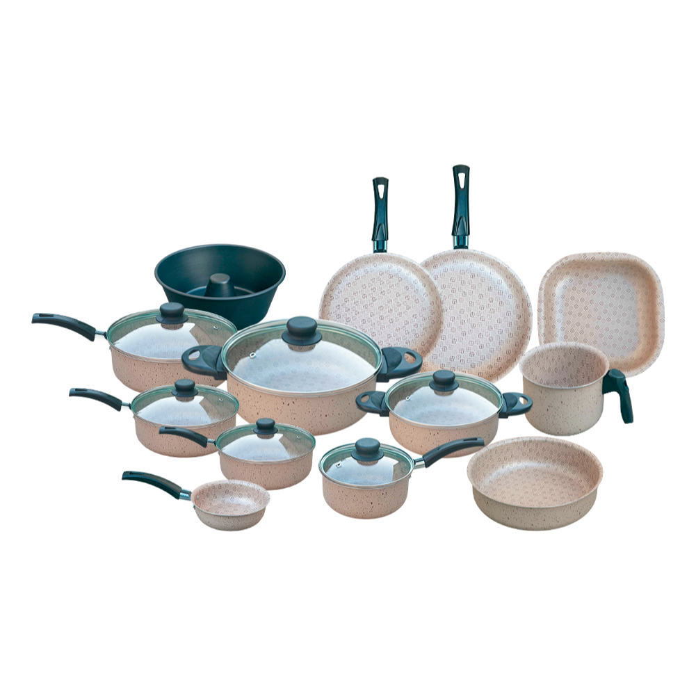Conjunto de Panelas 13 Peças Antiaderente Teflon Tampa Vidro Frigideira Forma Alta Qualida...