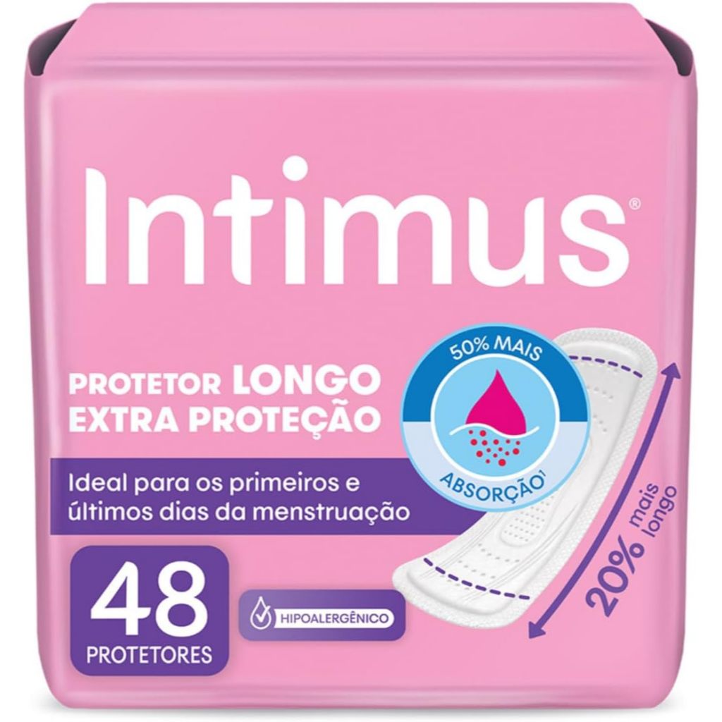 Protetor Diário Intimus Extra Proteção Longo Sem Abas 48 Unidades