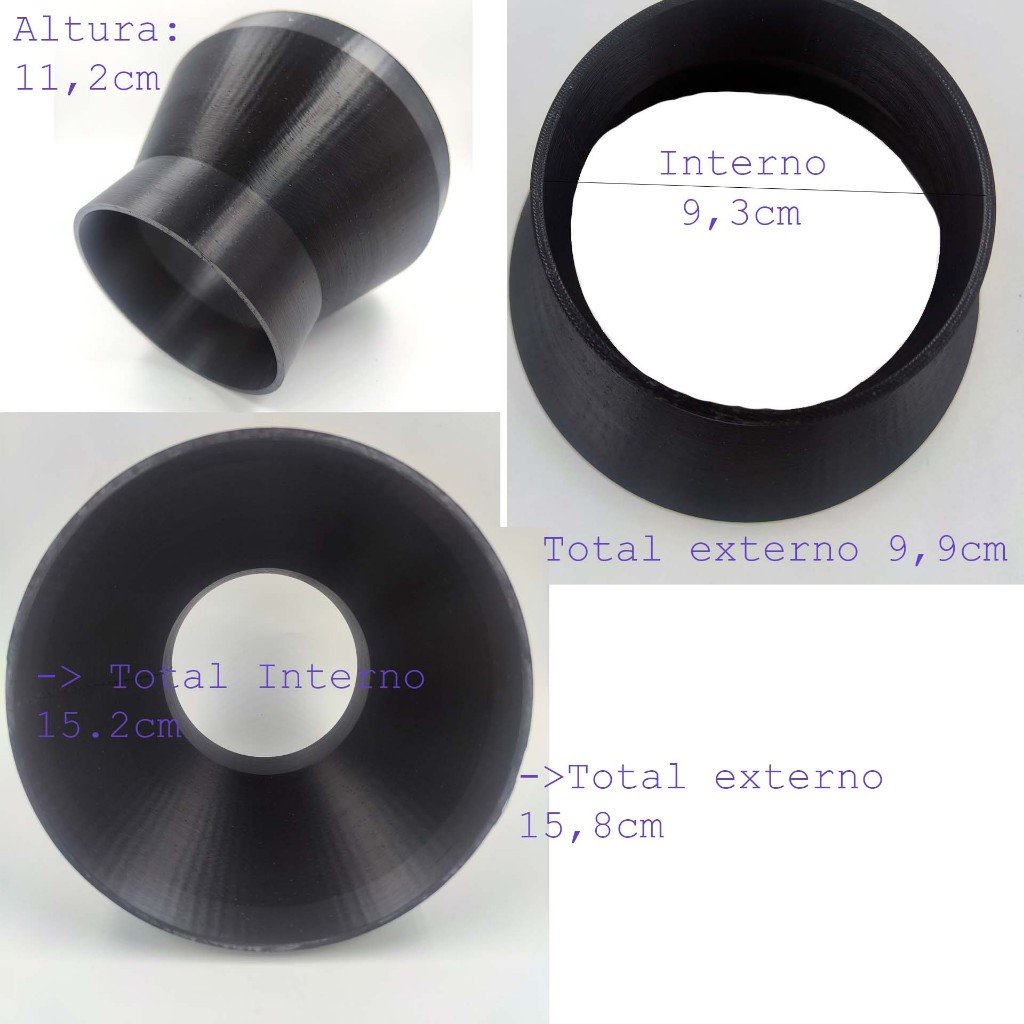 Redução Duto de 150mm para 100mm 15cm para 10cm para ar condicionado portátil ou exaustão