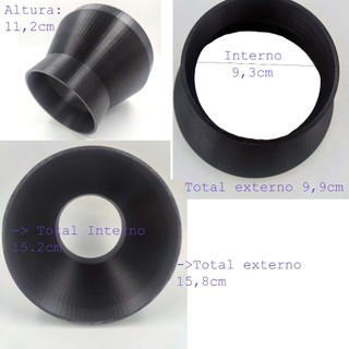 Redução Duto de 150mm para 100mm 15cm para 10cm para ar condicionado portátil ou exaustão