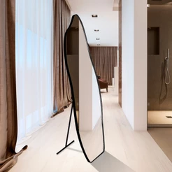 Espelho Corpo Inteiro Orgânico Flame 150x50cm C/ Suporte De Chão