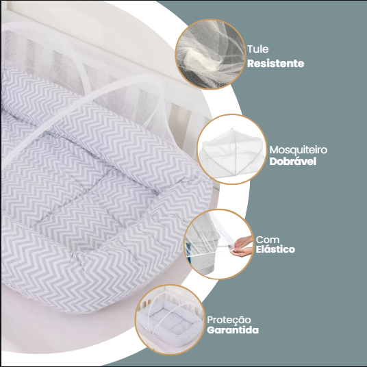 Mosquiteiro para Ninho Redutor de Berço Branco Avulso Universal Premium — imagem 2 de 2