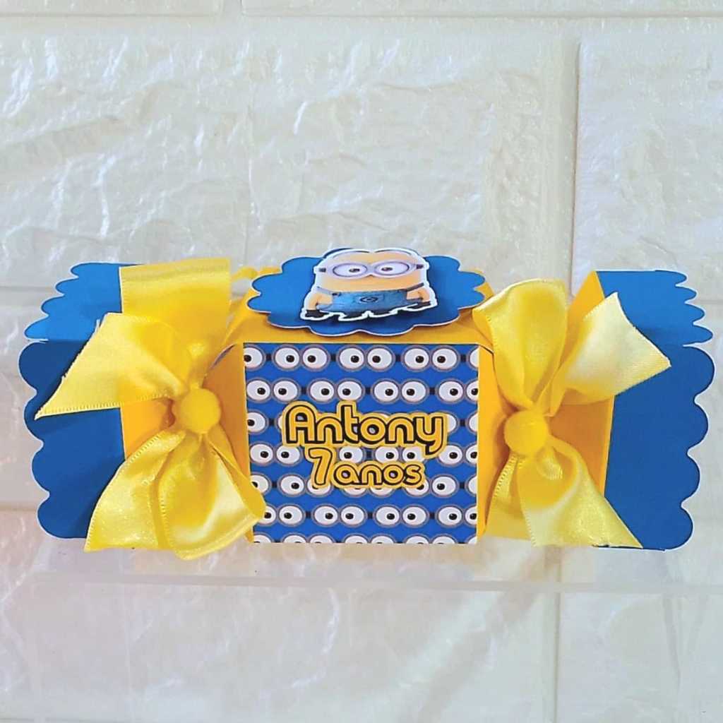 Caixa Bala Minions Semi-montada-Caixa personalizada-Lembrancinha personalizada-Lembrancinha de aniversário-Lembrancinha