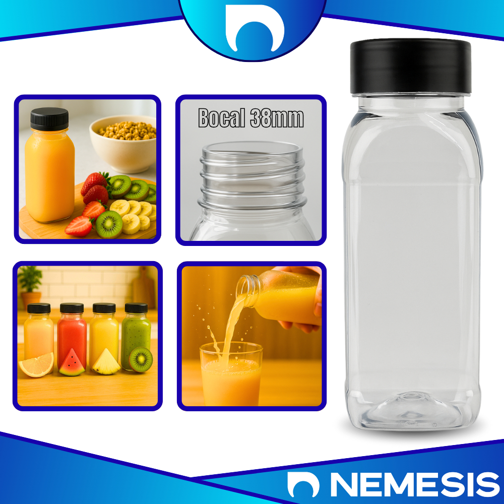 Garrafinhas PET 200ml / 300ml / 500ml com Tampa Garafa p/ Sucos e Caldo de Cana Direto da Fábrica em Oferta na Shopee