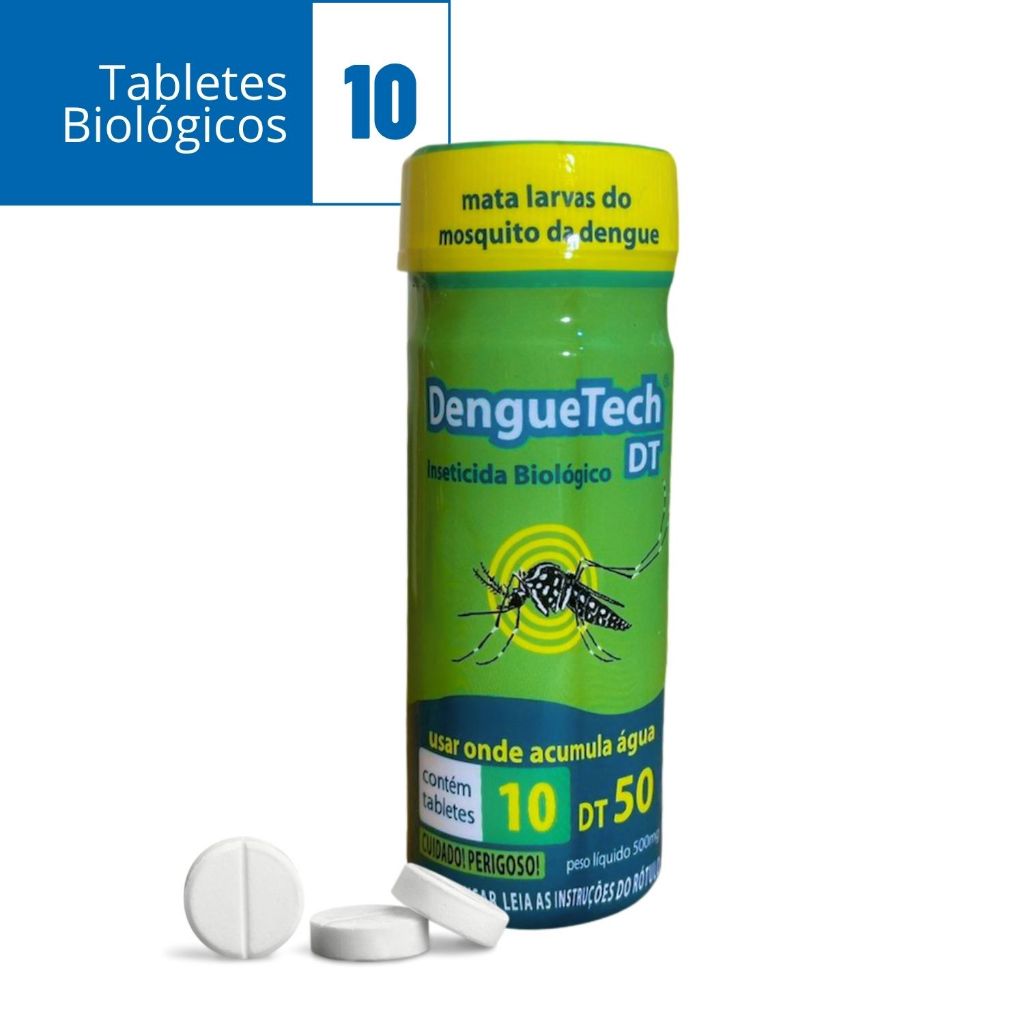 Larvicida Biológico 10 Tabletes Larva Da Dengue Denguetech