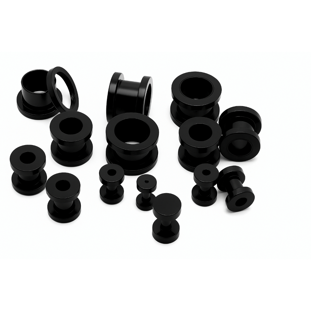Piercing Alargador Preto Vários Tamanhos 2mm ao 16mm Black Masculino Feminino Perfuração