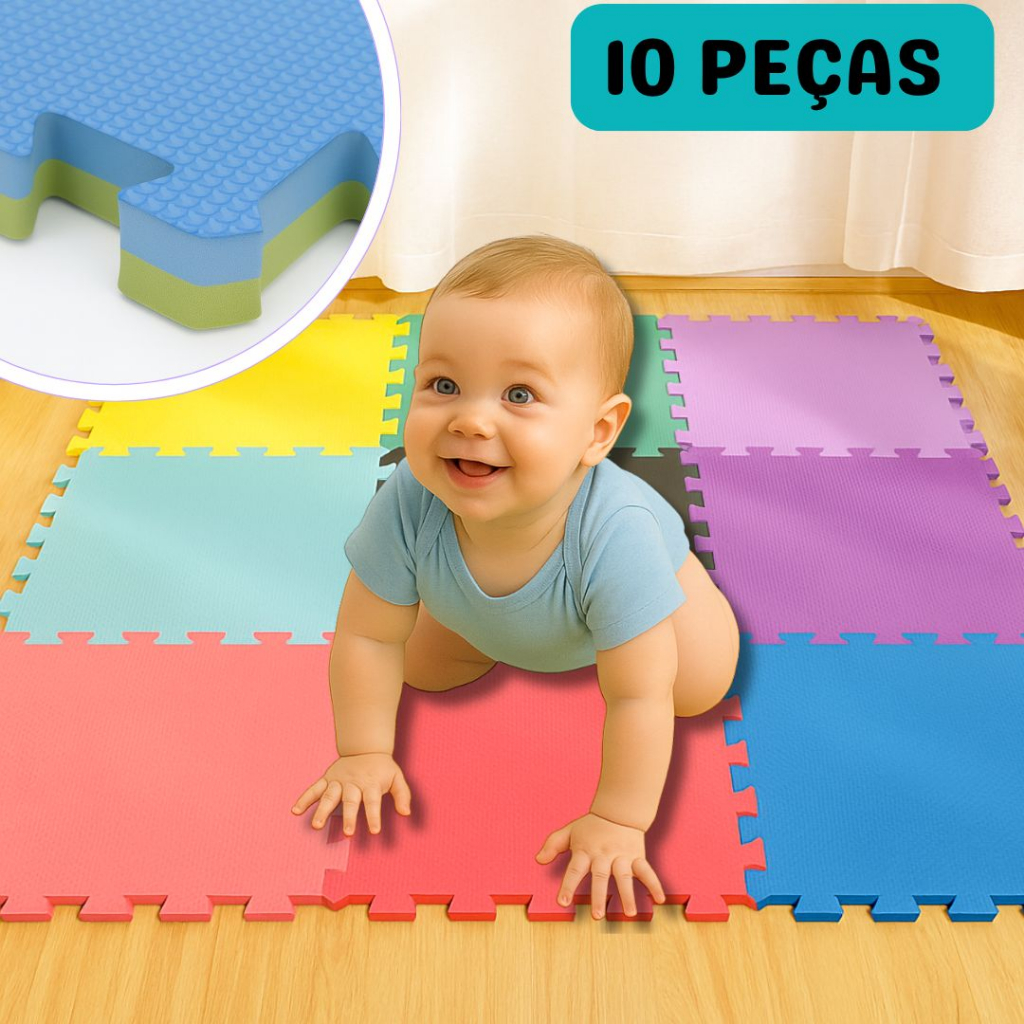 Tatame De EVA Kits Com 10 Unidades - Colorido - Econômico em Oferta na Shopee