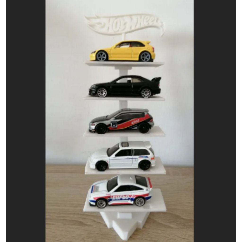 Display Suporte Expositor Hot Wheels 5 Andares com Logo Organizador de Miniaturas Colecionáveis