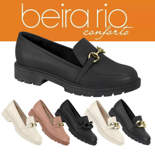 Sapato Feminino Mocassim Tratorado Beira Rio Fivela Corrente em Oferta na Shopee