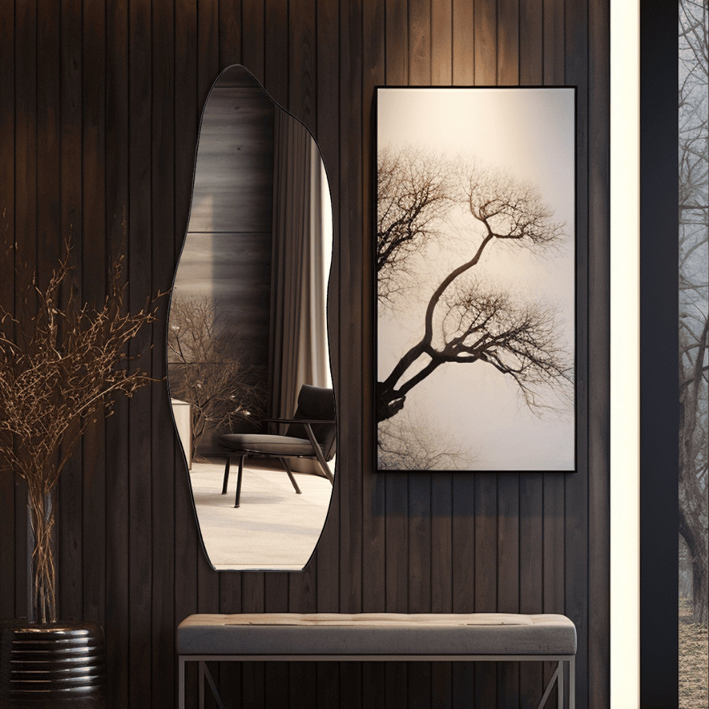 Espelho Flame Decorativo 150x50 Moldura Orgânica para Sala Quarto Banheiro em Oferta na Shopee