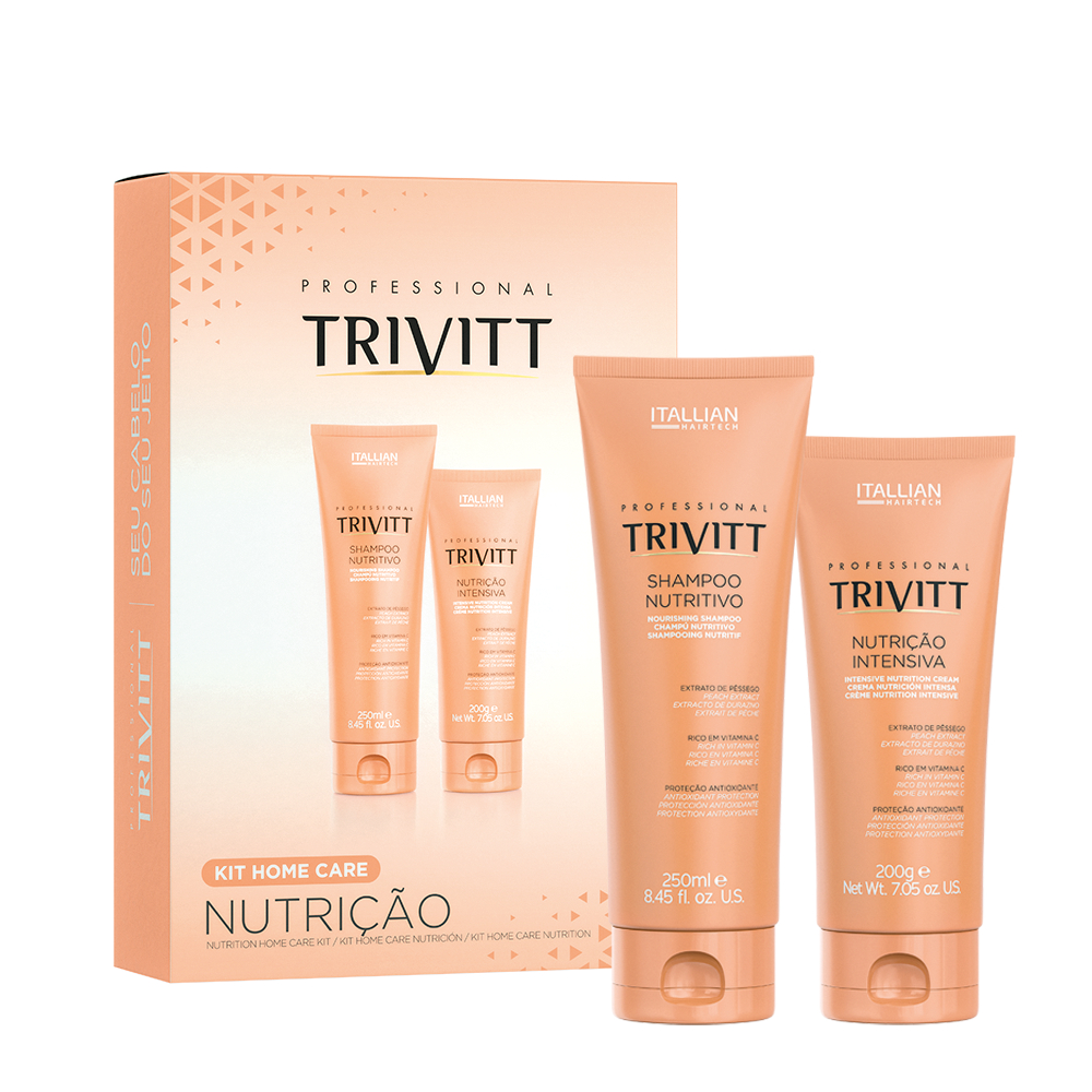 Kit Shampoo E Creme Nutritivo Pós Luzes Trivitt Itallian Hairtech - Beauty