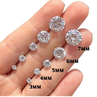 [ SEMI JOIA ] Brincos Ponto de Luz Solitário Tamanhos mm Banhado Prata 925 Acessórios Femininos em Oferta na Shopee