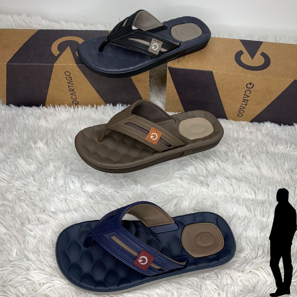 Cartago Chinelo Masculino Dia a Dia Moderno Leve Confortável em Oferta na Shopee