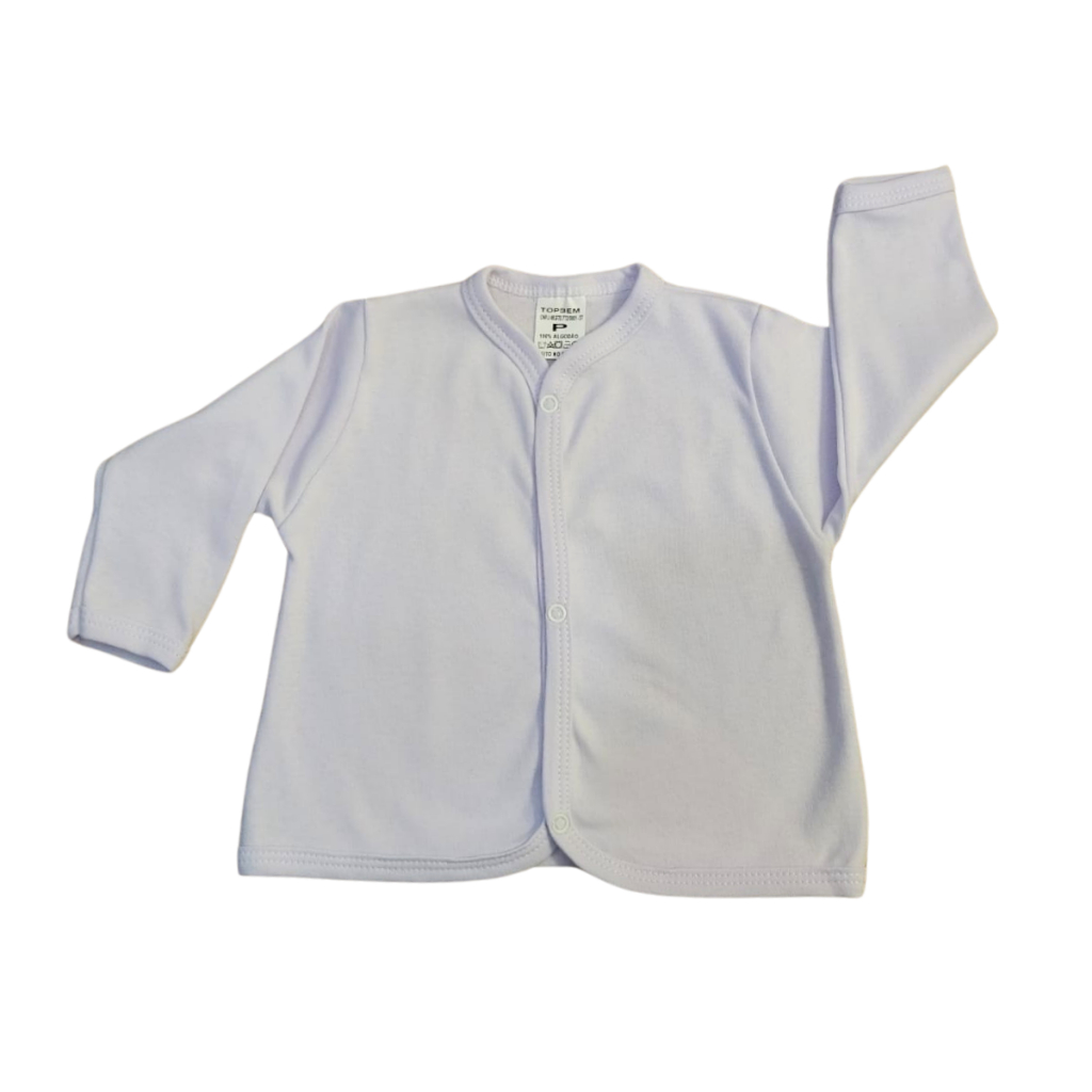 Casaquinho liso para bebês tamanhos 1, 2 e 3