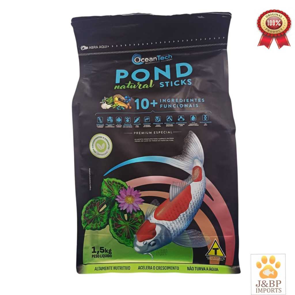 Ração Para  Carpas Premium Ocean Tech Pond Natural Sticks 850 gr. até 6 kilos / Distribuidor Oficial