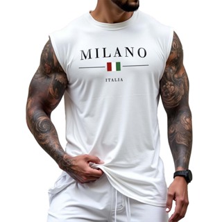 Camisa Streetwear Machão Regata Oversized Milano Italy Camiseta Cavada em Oferta na Shopee